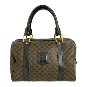 CÉLINE Black Coated  Canvas Macadam Handle  Bag